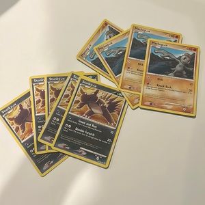 2008 Pokémon duplicate lot Machop 64/100 (X4) and Stunky 76/100 (X5)